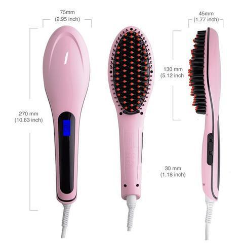 Gadgets d'Eve beauté Rose BROSSMAG™ - Brosse électrique Lissante pour cheveux